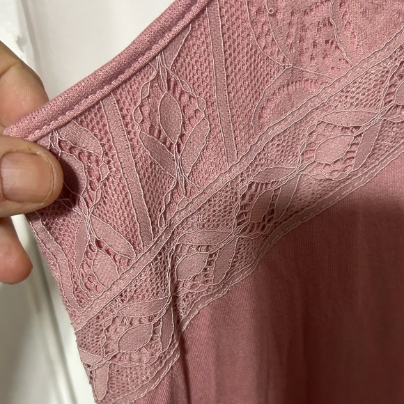 Warehouse Lace Detail Tank Top - Dusty Rose - Picture 5 of 8